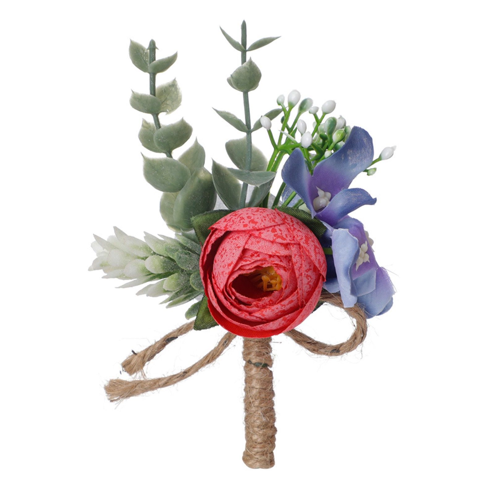 Boutonniere Corsage Exquisite Workmanship Colorful Rose Buttonhole Flower Decor