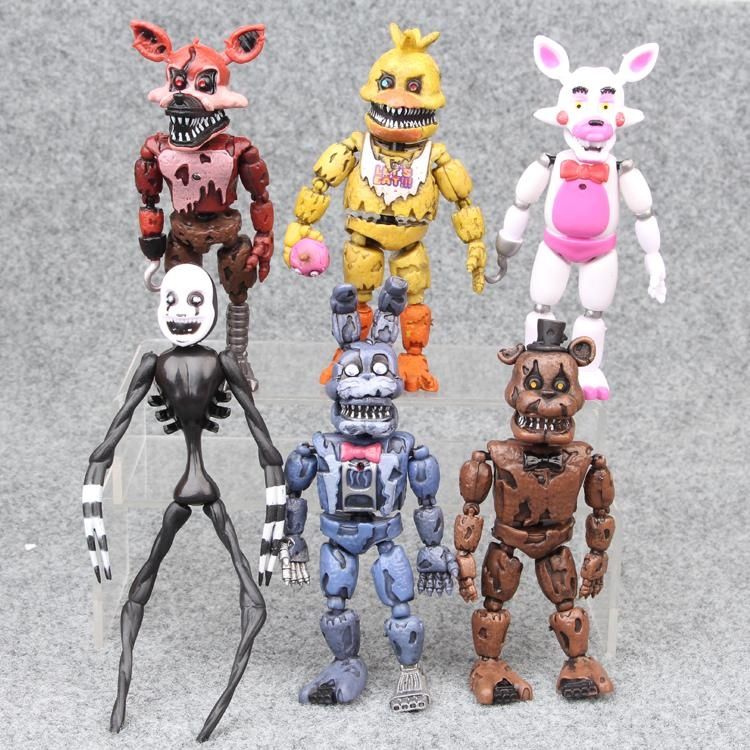 NYT 14.5-17Cm 6Pcs/Lot Pvc Five Nights At Freddy'S Action Figure Fnaf Bonnie Foxy Freddy Fazbear Bear Dolls S