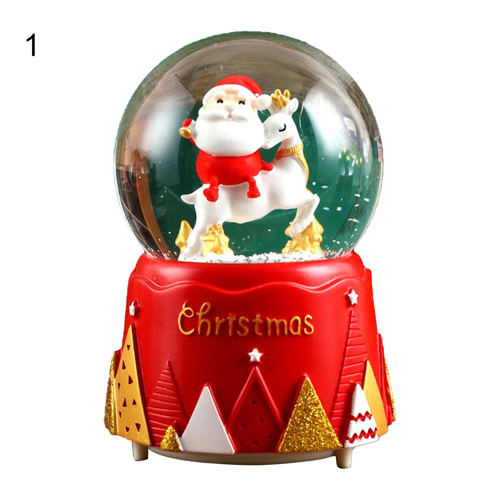 Music Snow Globe with Colorful Lighting Christmas Glass Snow Globe Ornament
