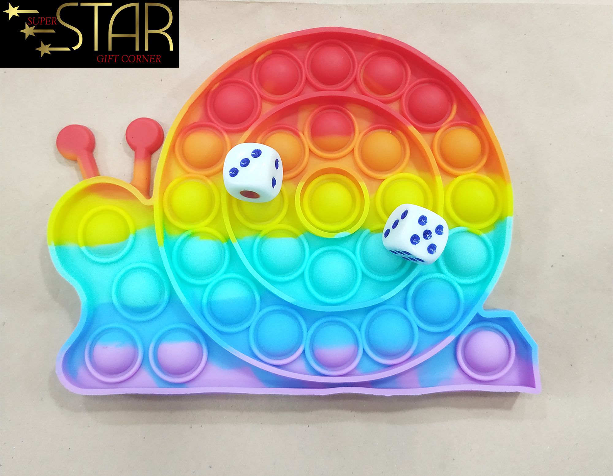 1 X Push Pop Bubble Fidget Sensory Toy, Silicone Puzzle Game Toys Squeeze Sensory Toy for Kids, Family, Friend Rainbow