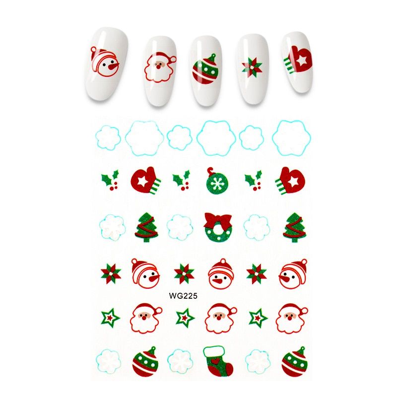 2020 NEW Winter Christmas  Stickers for nails Santa snowflake DIY nails sticker nail foil