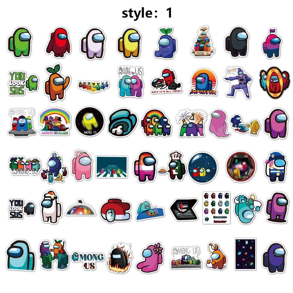 10/30/50pcs Among Us Packing Character Stickers Fridge Wharf Skateboard Guitar Laptop Motorcycle Travel Luggage Cartoon Doodle