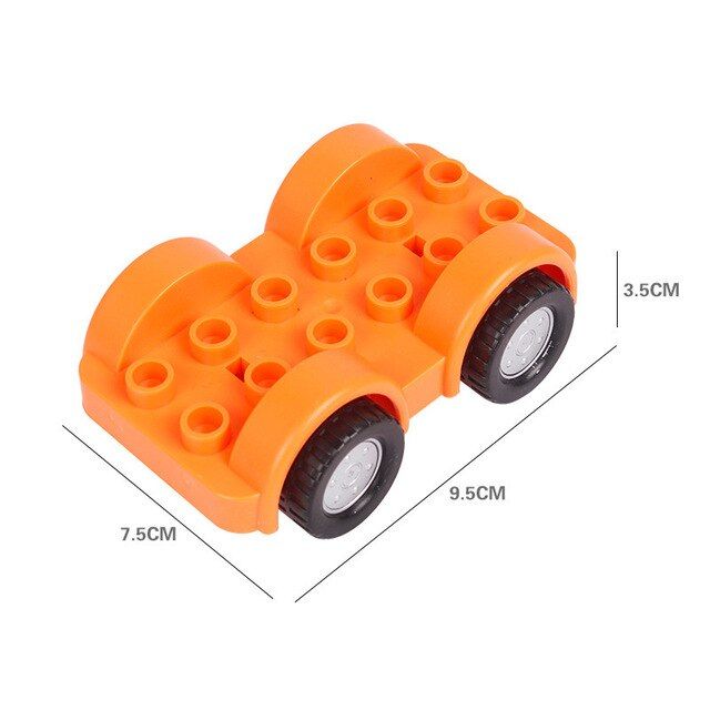Big Size Diy Building Blocks Accessories Figures Motor Boat Trailer Car Compatible with Duploed Toys for Children Kids Gifts