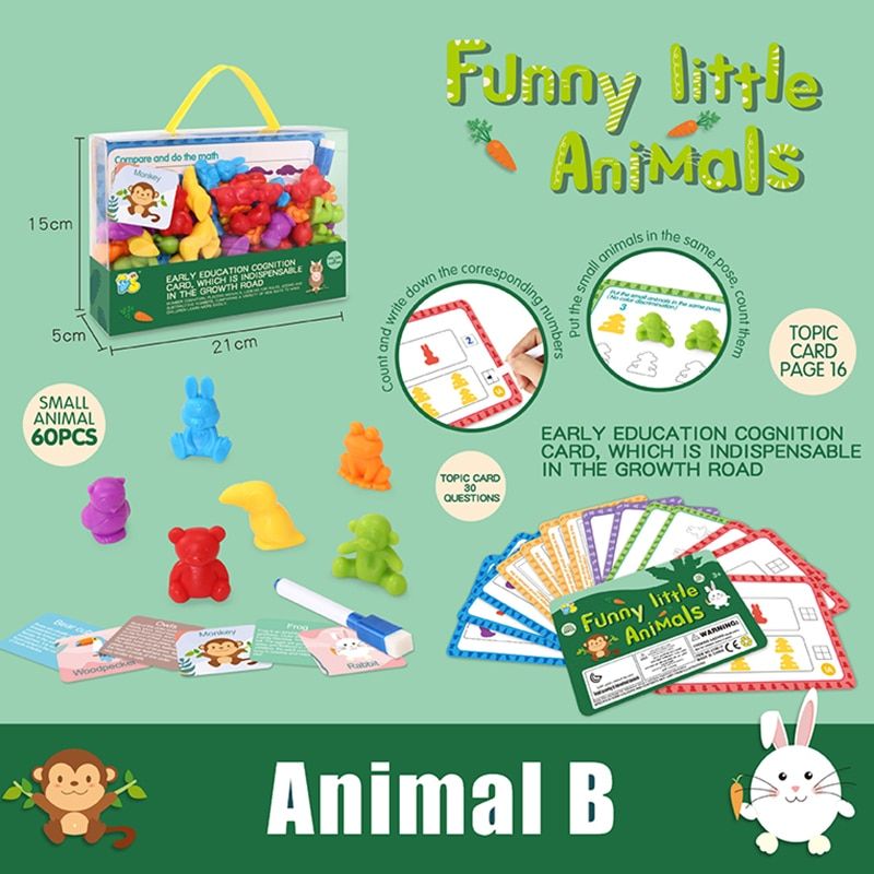 Colorful Montessori Sensory Toy Set  Model Children Counting Cognitive Color Cognition Early Education Toys for Children