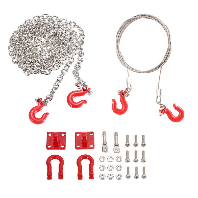 RC Car Parts Metal Trailer Hook Tow Chain Shackle Bracket for 1/10 RC Crawler Traxxas Trx4 Axial Scx10 Wraith D90 Tamiya