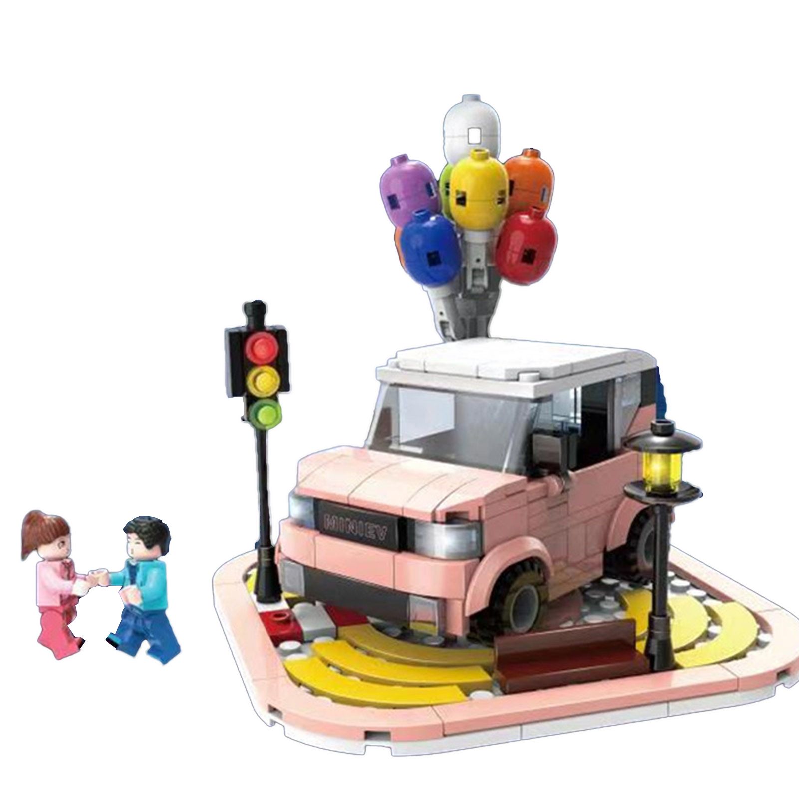 1 Set Building Bricks High Simulation Decorative Plastic Car Model Building Blocks Toy for Birthday Gift
