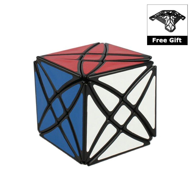 LanLan 8 Axis Magic Star Speed Puzzle Game Decompression Antistress Cube Magic Educational Toys for Adults with Bracket
