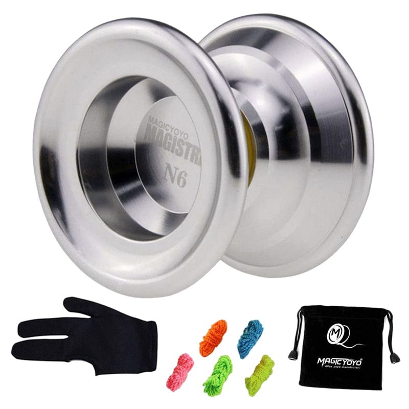 JAERBEE MAGICYOYO Yoyo N6 Magistrate Professional Alloy Yoyo Unresponsive Yoyo with Bag+5 Strings+Glove