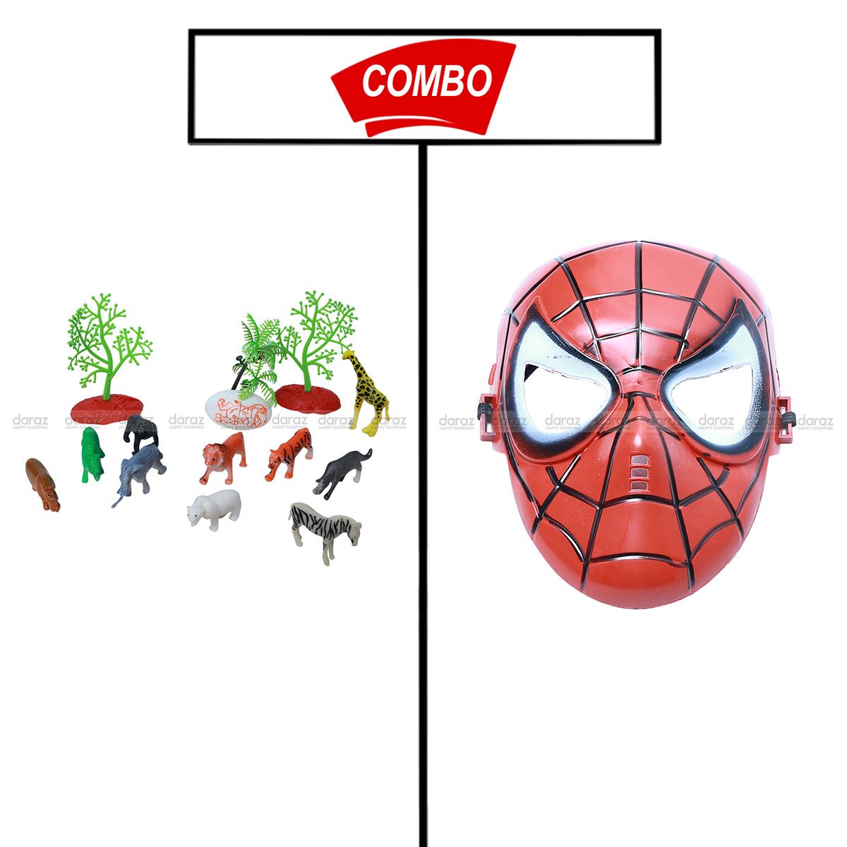 ANIMAL MINI TOYS FOR KIDS & SPIDER MAN COSTUME MASK COMBO