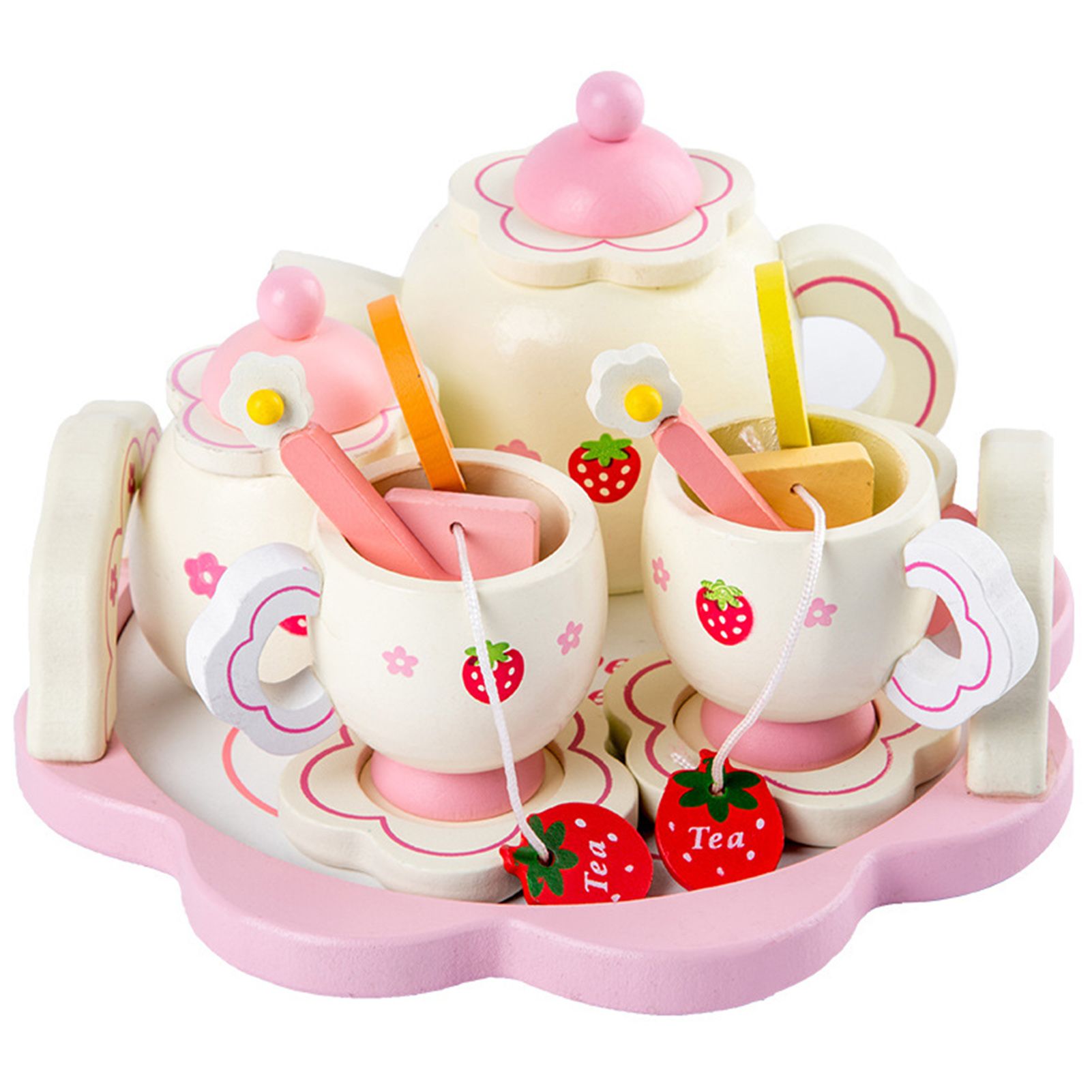 Children Wooden Simulation Teacup Afternoon Tea Kitchen Pretend Play Toy Gifts