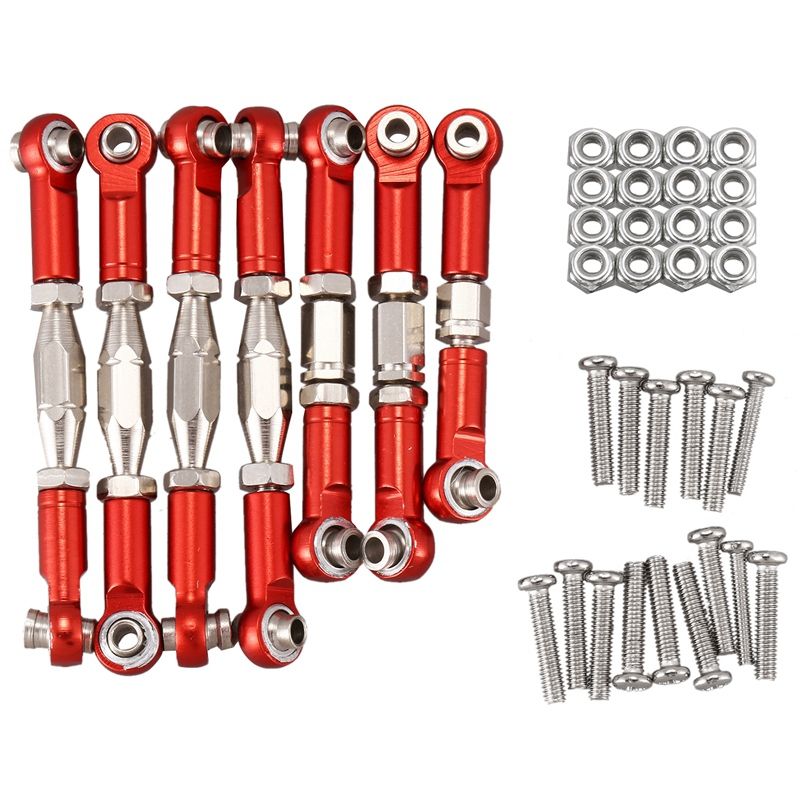 for WLtoys 144001 1/14 RC Car Spare Parts Metal Linkage Servo Pull Rod Steering Tie Rod Set