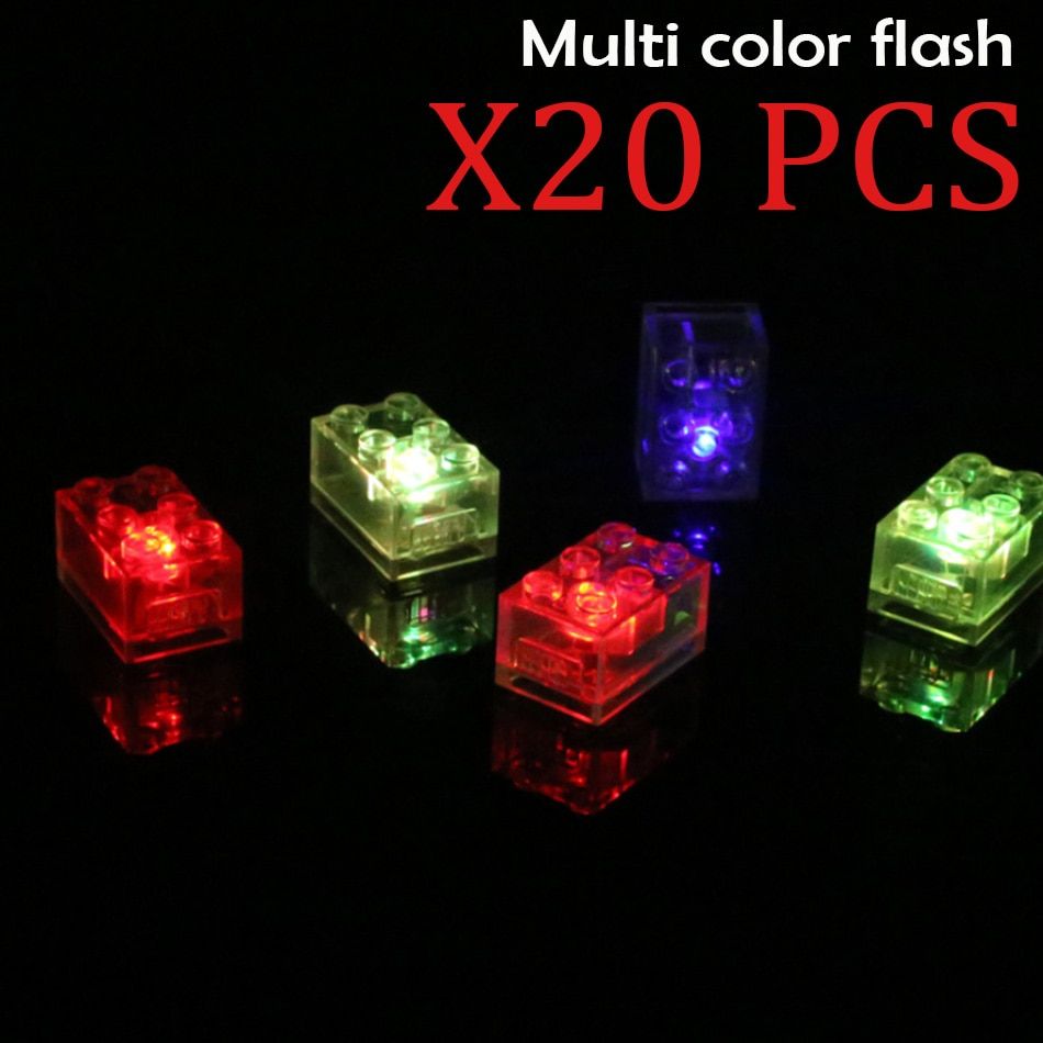 10/20PCS 2x3 dots Muilti Color Flash LED Light Bricks DIY Parts Compatible Classic MOC House Educatioanl Building Blocks Toys
