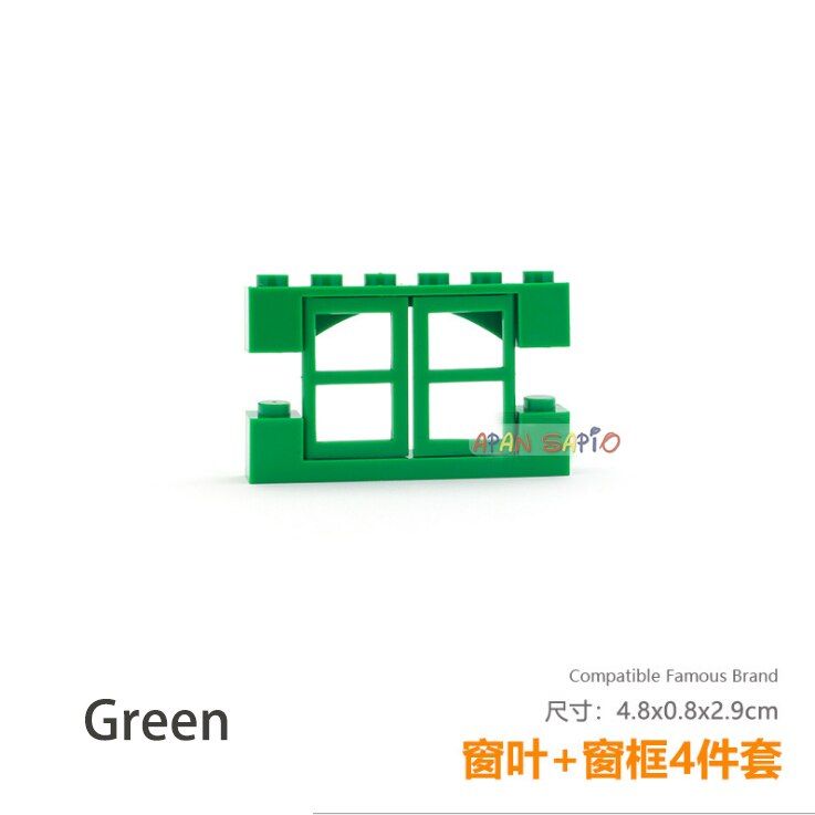 DIY Blocks Building Bricks Doors and Windows 3PCS Educational Assemblage Construction Toys for Children Compatible With Brands