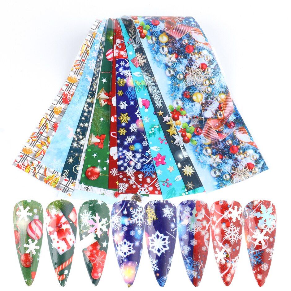 10pcs Flower Holographic Nail Foil Set Lavender Stickers for Nails Nail Art Transfer Sticker Manicure Tips Decoration CH19132