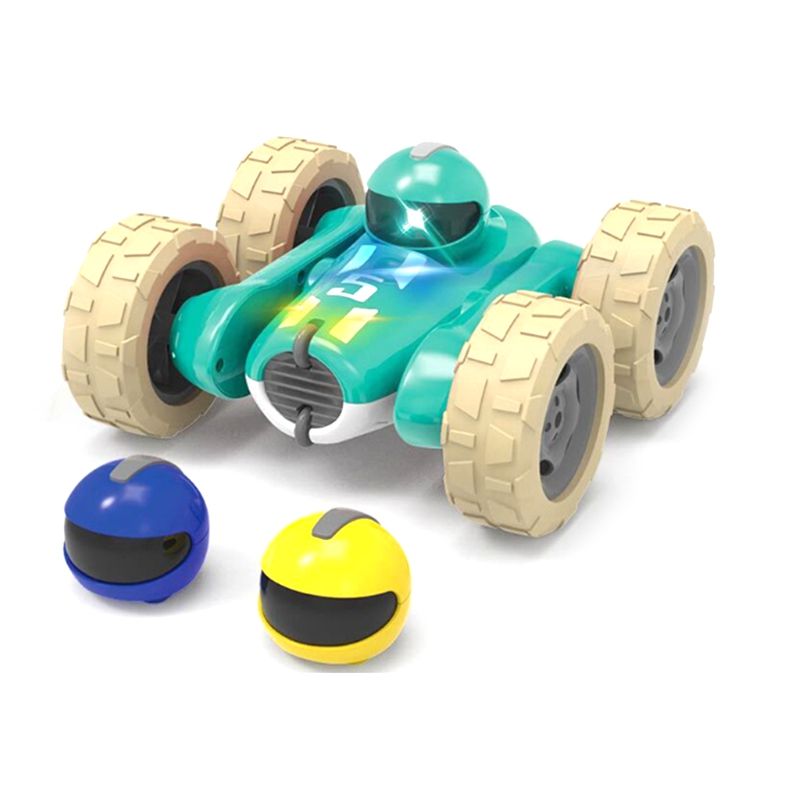Stunt Car High Speed Tumbling Crawler Vehicle 360 Degree Flips Double Sided Rotating Tumbling Car Green