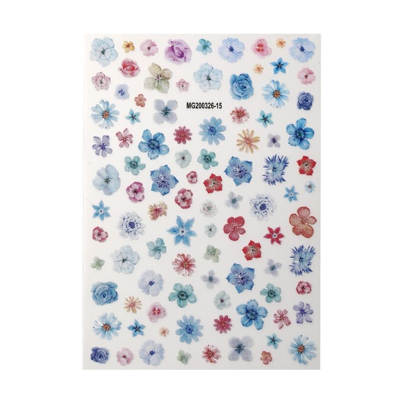 2020 Hot DIY 3D Nail Art Sticker Adhesive Sticker Decals Tool Blue Flowers  Deisgn Nail Art Tattoo Decoration Wholesale Z0304