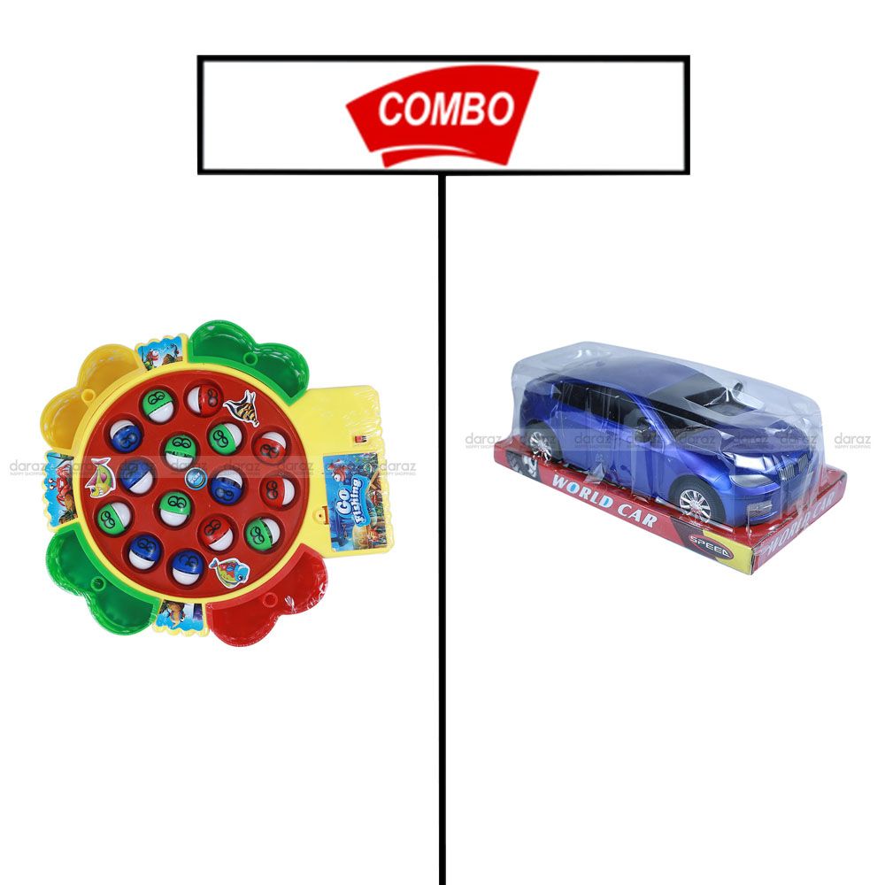 FISHING GAME FOR KIDS WITH RACING TOY CAR COMBO PACK