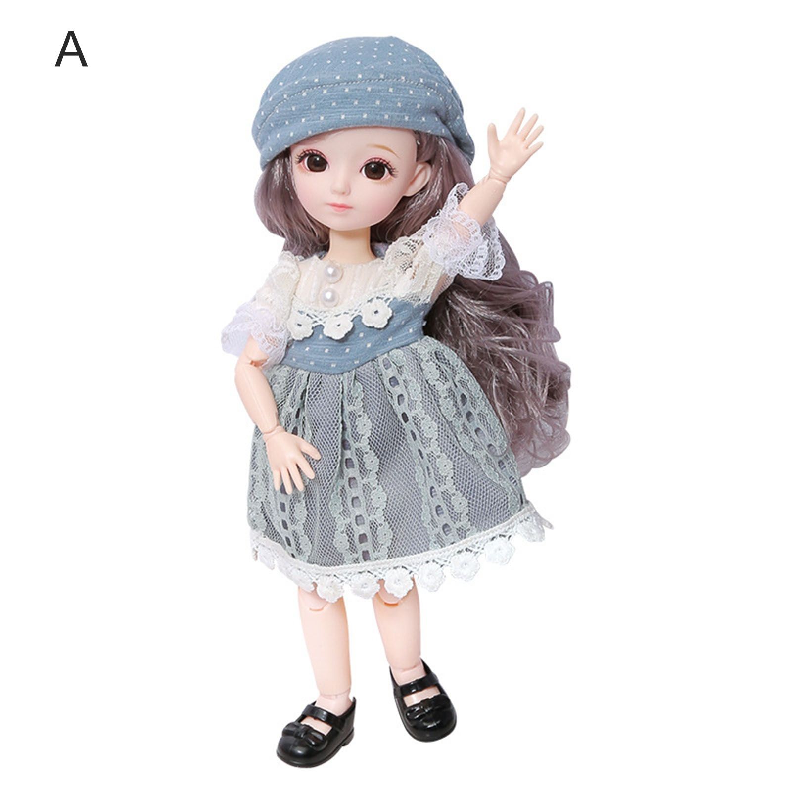 Greenhome 30cm Princess Dolls Changeable Costume Dress-Up Adorable Fashion Girls Model Dolls Girls Birthday Gift