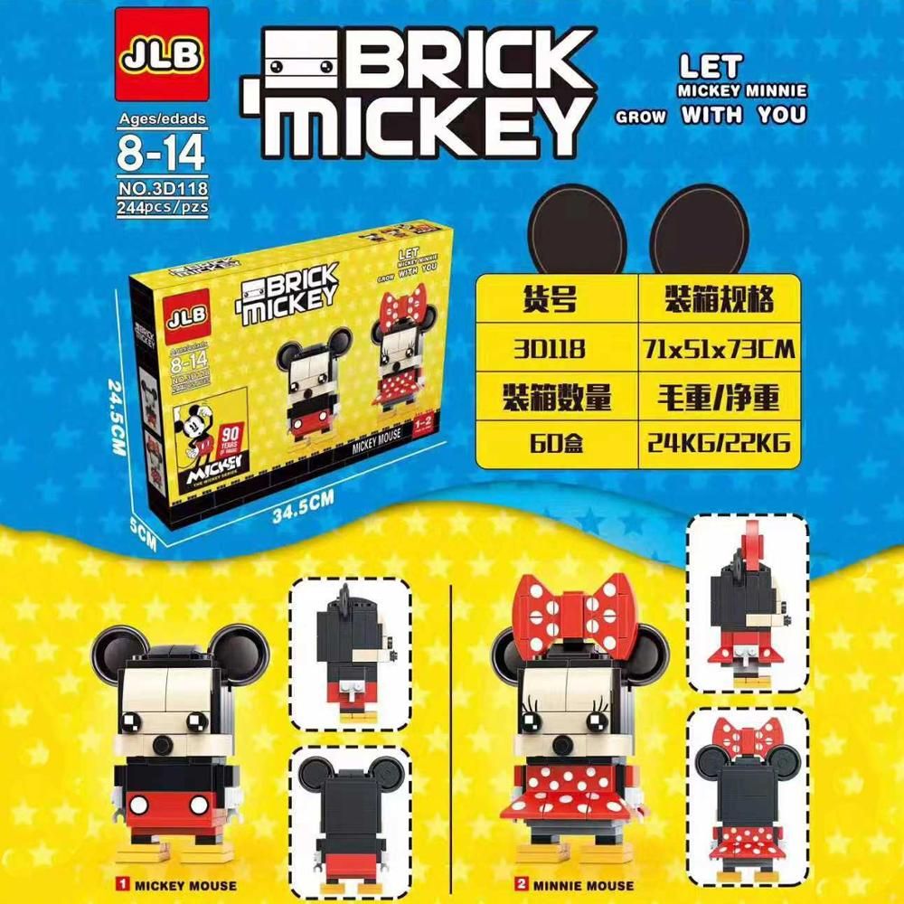 2019 new Kennie DIY Building Blocks miki miny mouse  Action Figure Brickheadz  with 41624 41625