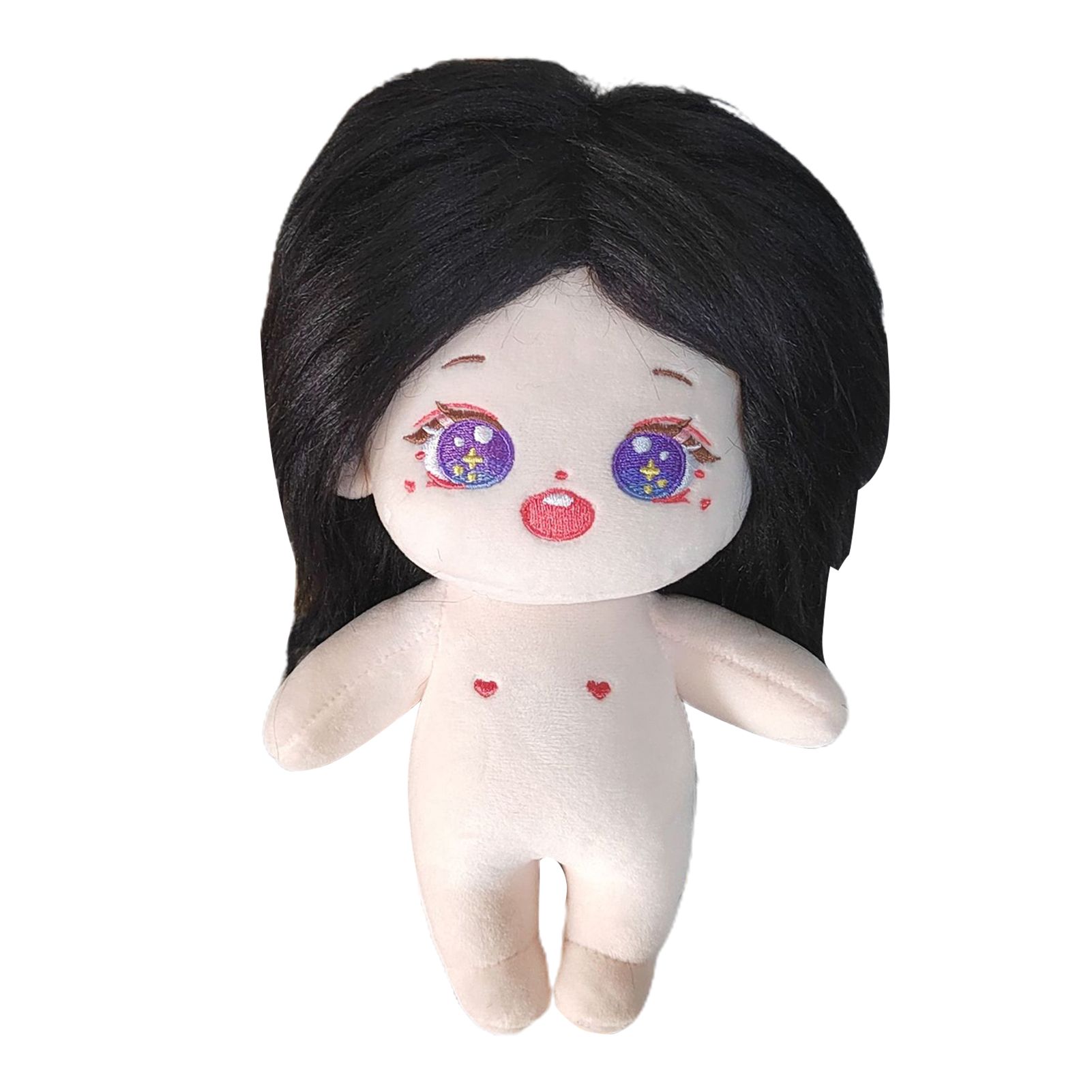 Stuffed Doll Comforle to Touch Stuffed Blk Fluffy Hair Doll