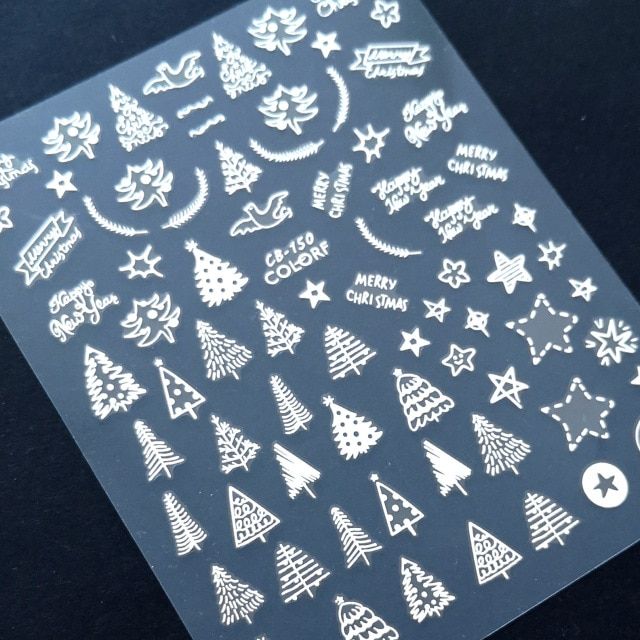 Christmas snowflake design Newest HANYI-247 3d nail sticker Japan style nail sticker decal DIY art decoration tools