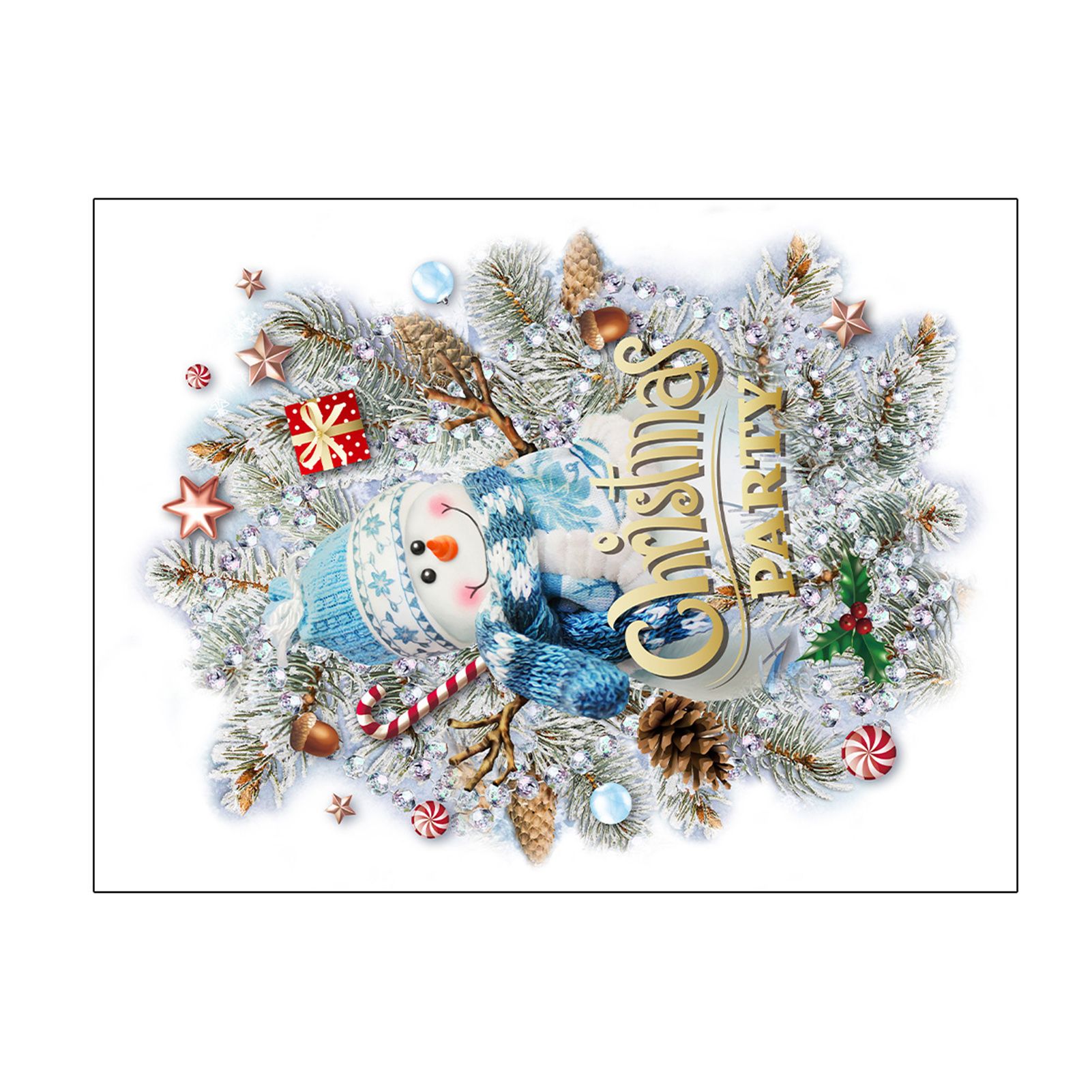 Wall Decal Stain Resistant Exquisite Xmas Element Wall Sticker