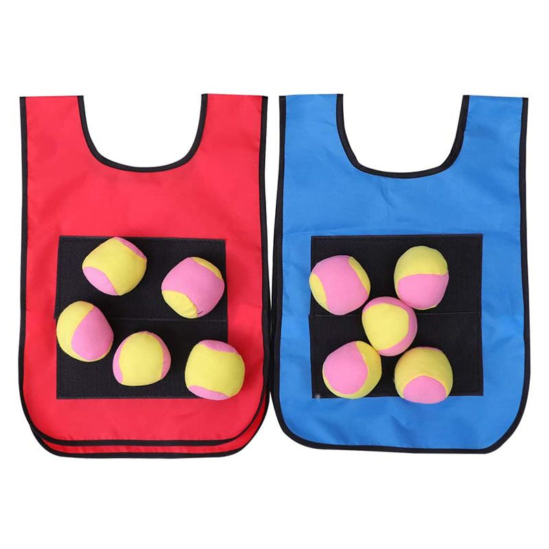 Dodgeball Game - 2Pcs Kids Dodgeball Tag Sticky Vests with 10 Sport Dodge Balls for Indoor Outdoor Playground Games