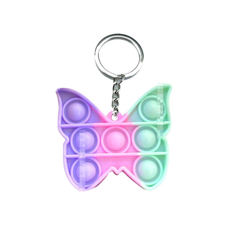 2021 Hot Fidget Toys Simple Dimple Antistress Push Bubble Spinner Keychain Hand Fidget Stress  Its Toys For Kids