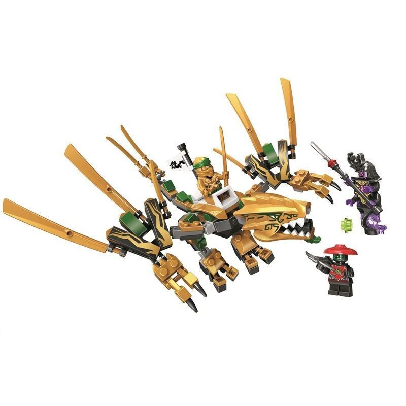 188pcs Ninjagoed Lloyd's Golden DragonKai Jay Cole Zane Lloyd building Blocks Bricks Gift Toys For Children