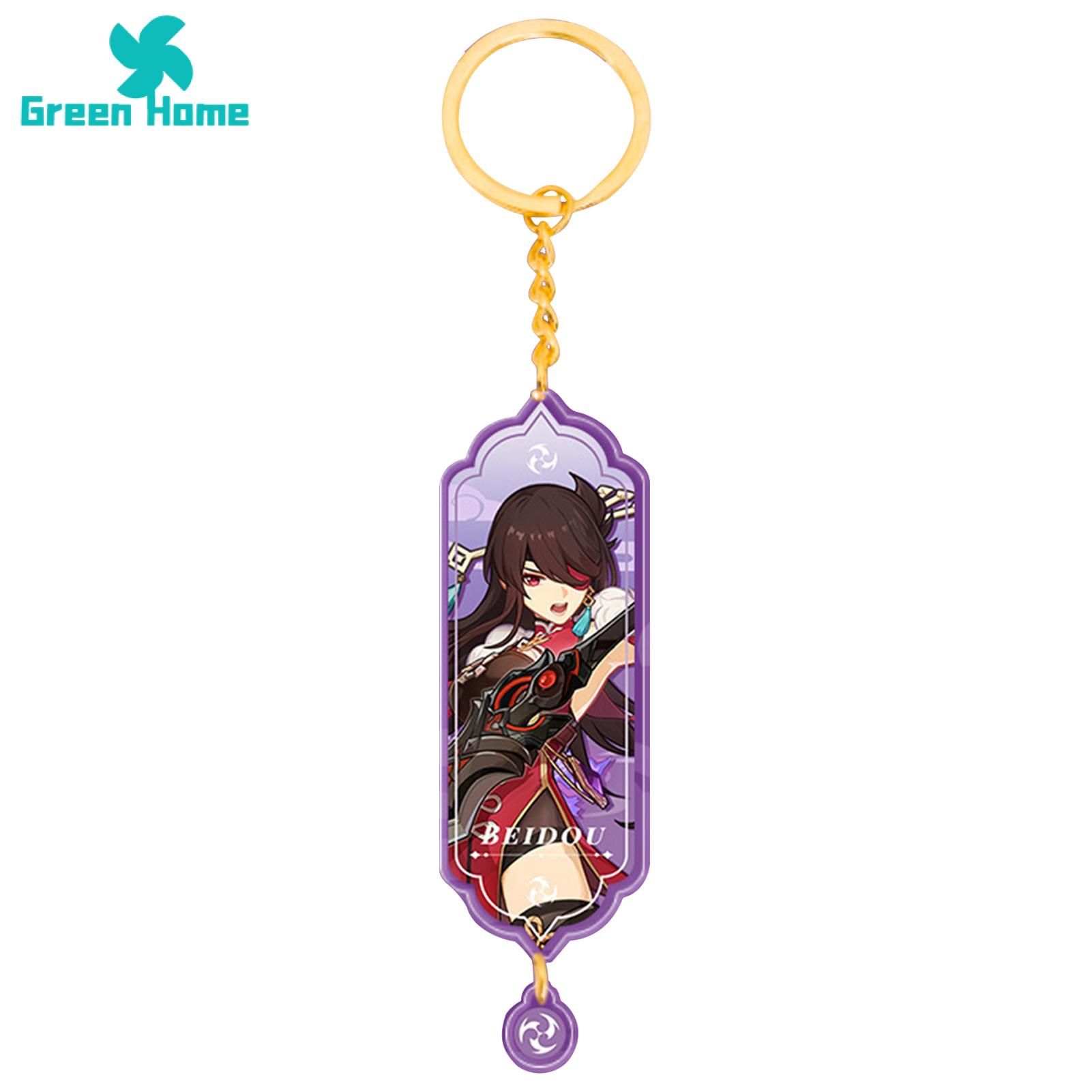 Green Home Game Pendant Kunikuzushi Morax Kaeya Figure Mini Genshin Impact Figure Key Ring