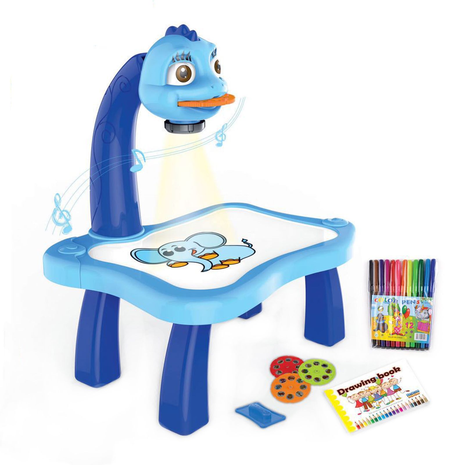 Kids Intelligent Projection Light Music Educational Painting Drawing Board Toy