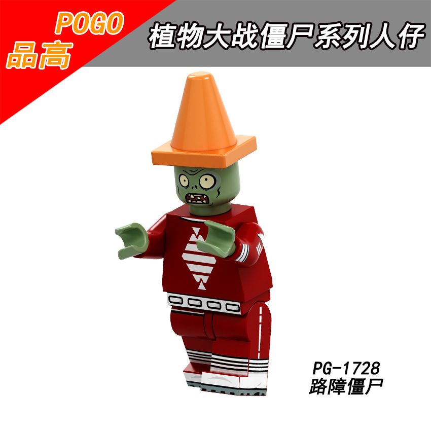 Single Sale PVZ Games Series Building Block Barricade Bucket Cowboy Zombie Mini Bricks Block Diy Assembled Building Block Toys For Children Gift PG8197