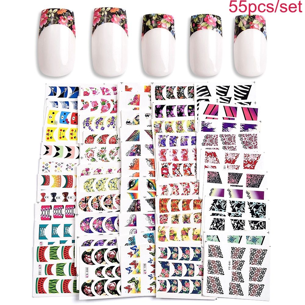 KADS 48 PCS Nail Decals Stickers for nails Christmas Halloween Series Snowman Santa Dreamcatcher Tips Nail Art wraps sliders