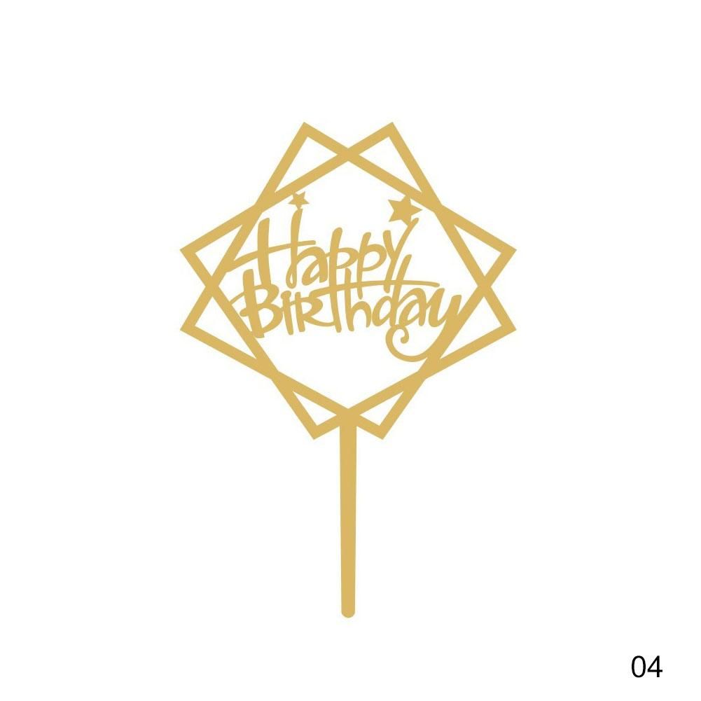 Happy Birthday Acrylic Cake Topper Cake Golden Silvery Letters Resuable Topper Cupcake Dessert Decor Birthday Party Supplies