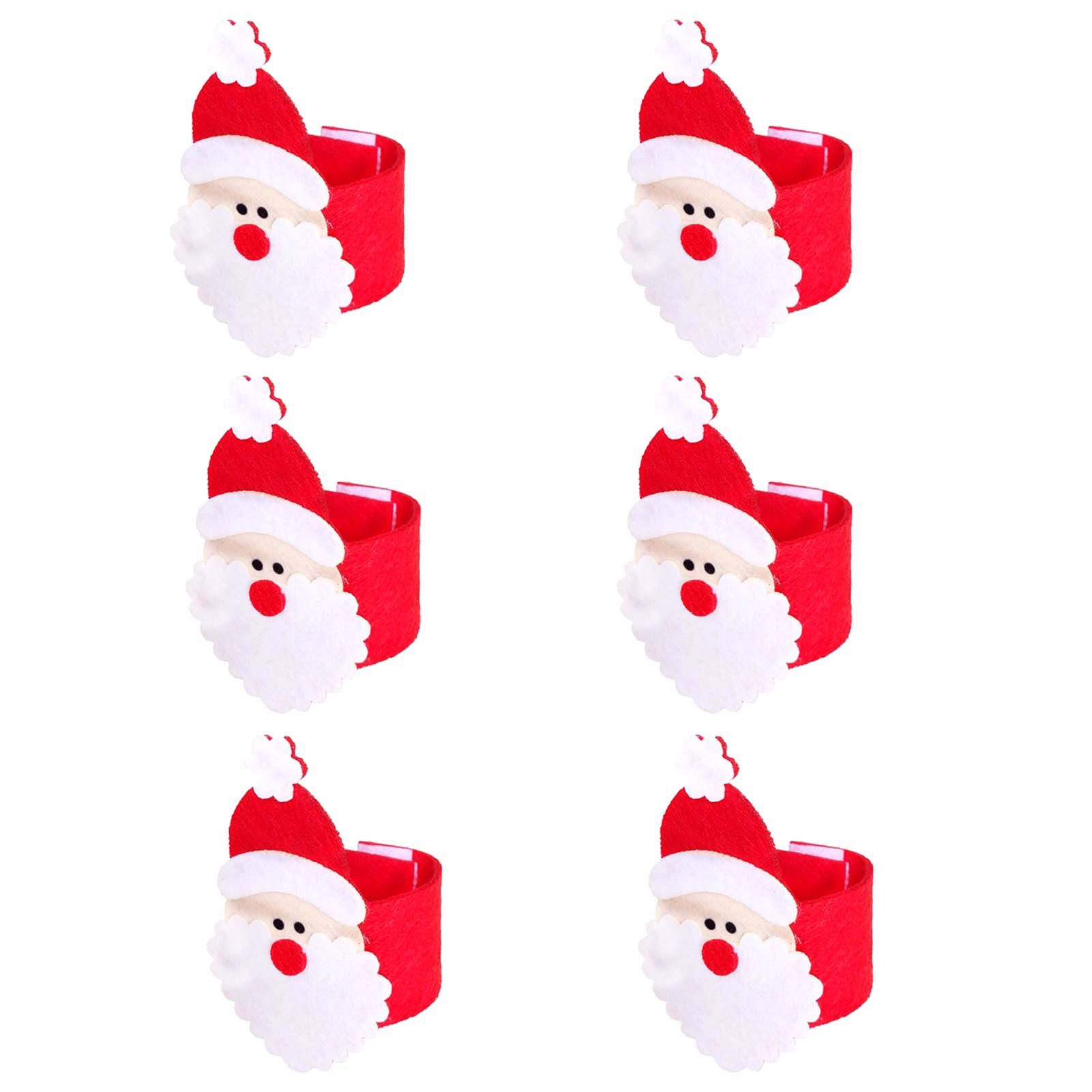 Napkin Holder Buckle Eye-catching Xmas Soft Santa Clause Shape Serviette Ring