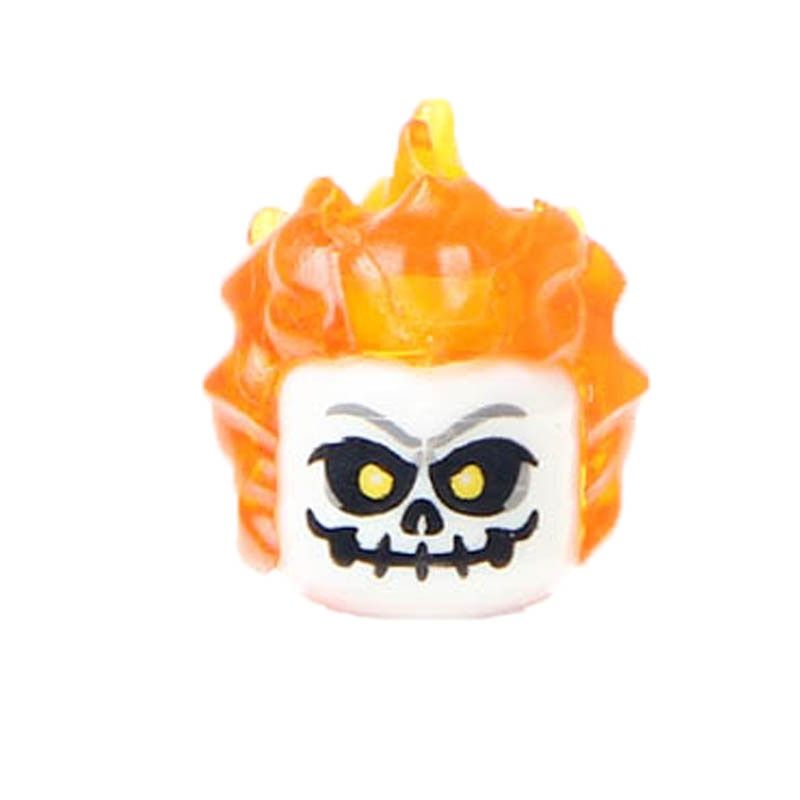 Building Blocks Accessories Motorcycle Skeleton Head Toys Children Gifts Halloween Horror Movie Series Collection LG1002