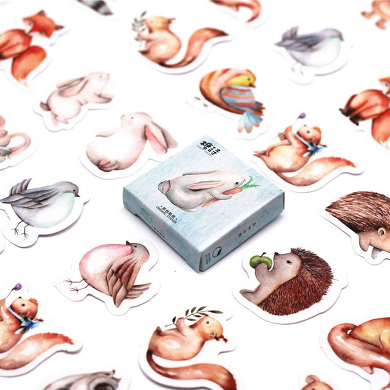 40Pcs/Pack Forest Animals Stationery Stickers Doodling Travel DIY Sticker On The Car Motorcycle Luggage Laptop Bike Scooter Toys