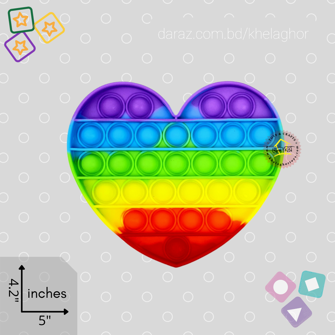 Heart pop it fidget toy Silicone Push Bubble Big Size Sensory Relief Stress Game Fidget Toys for Children Gif