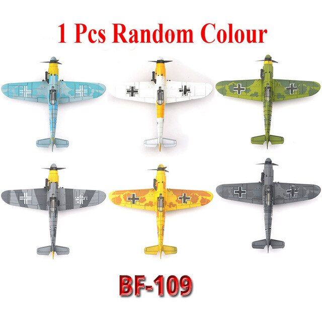 DIY Military Spitfire Fighter Model Kits Toys For Children Assembly Building Airplane Diecast Educational Toys For Boy Kids Gift