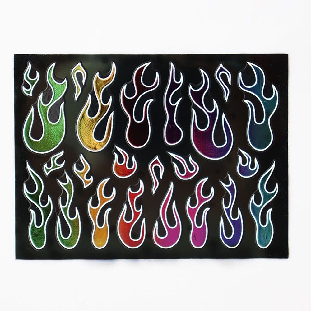 3D Fire Flame Nail Stickers DIY Nail Art Decoration White Black Adhensive Decal Holographics Self Adhesive Manicure Decals