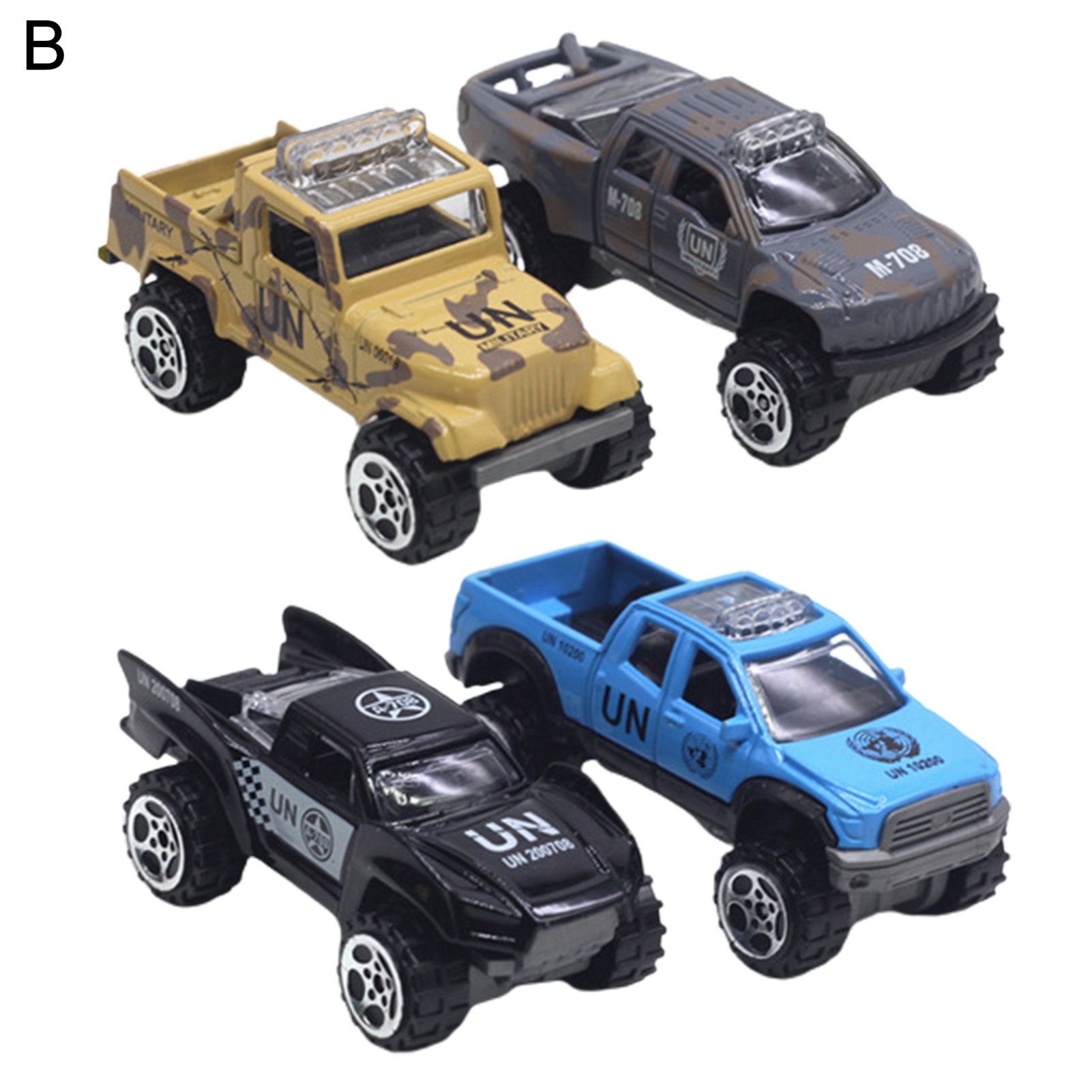 4Pcs Pull Back Toy Burrs-free Broken-proof Car Cognition Racing Vehicles Return Toy for Kids