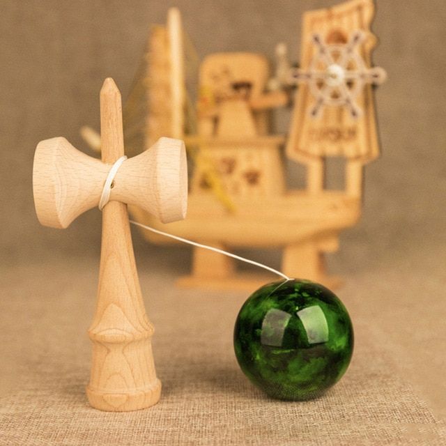 Kendama Ball Wooden Toys Marble Color Kendama Profesional Skillful Juggling Balls Toys For  Children Random Colors