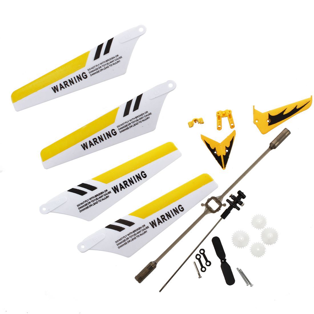 SyMA Replacement Kit for SyMA S107 / S107G RC – Helicopter, Blades, Decorations tail, tail blade, Balance Bar, Connect Buckle, Inner Shaft - Yellow