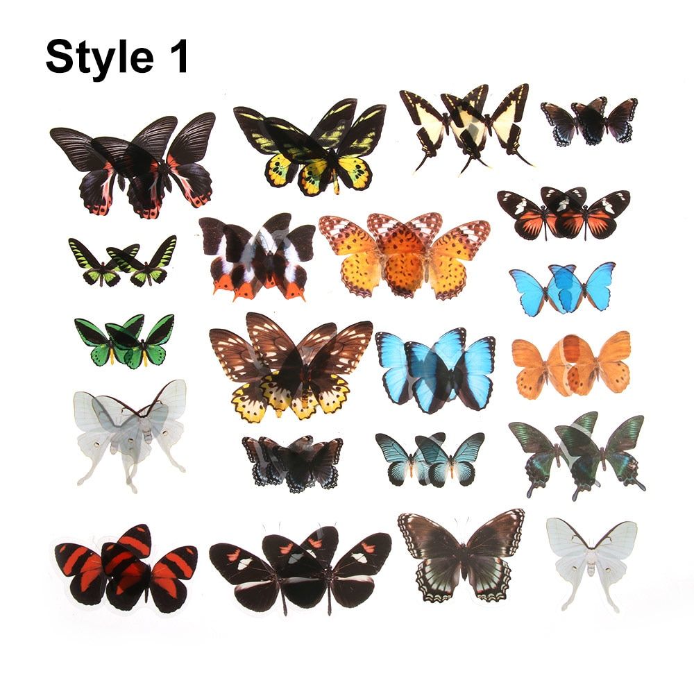 40pcs Stickers Classic Toys Butterfly Stickers Stationery Sticker Journal Toy Diary Label Photo Album Material Hand Account