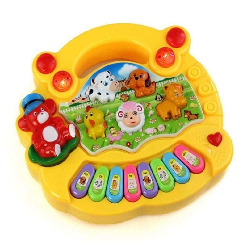 Early Education 1 Year Olds Baby Toy Animal Farm Piano Music Developmental Toys Baby Musical Instrument for Children & Kids Boys and Girls