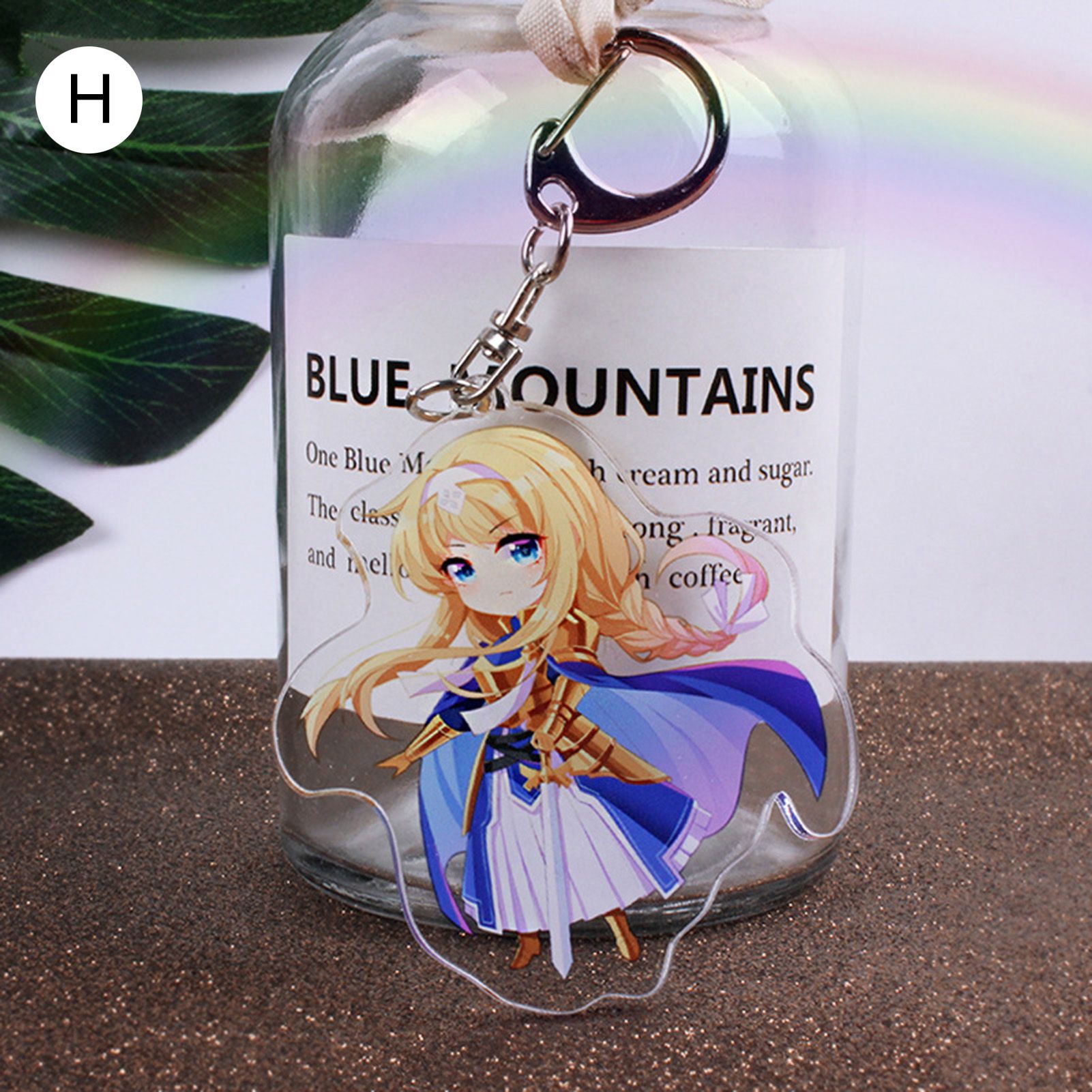 Double Layer Keyring Pendant Long-lasting Lightweight Durable Undeformable AsunaYuuki Key Ring for Car Decoration