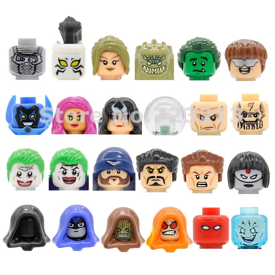 Feleph Single Comics Figure Head X0122 X0123 X0126 Building Blocks Model Bricks Kits Toys XINH 315-322 323-330 347-354
