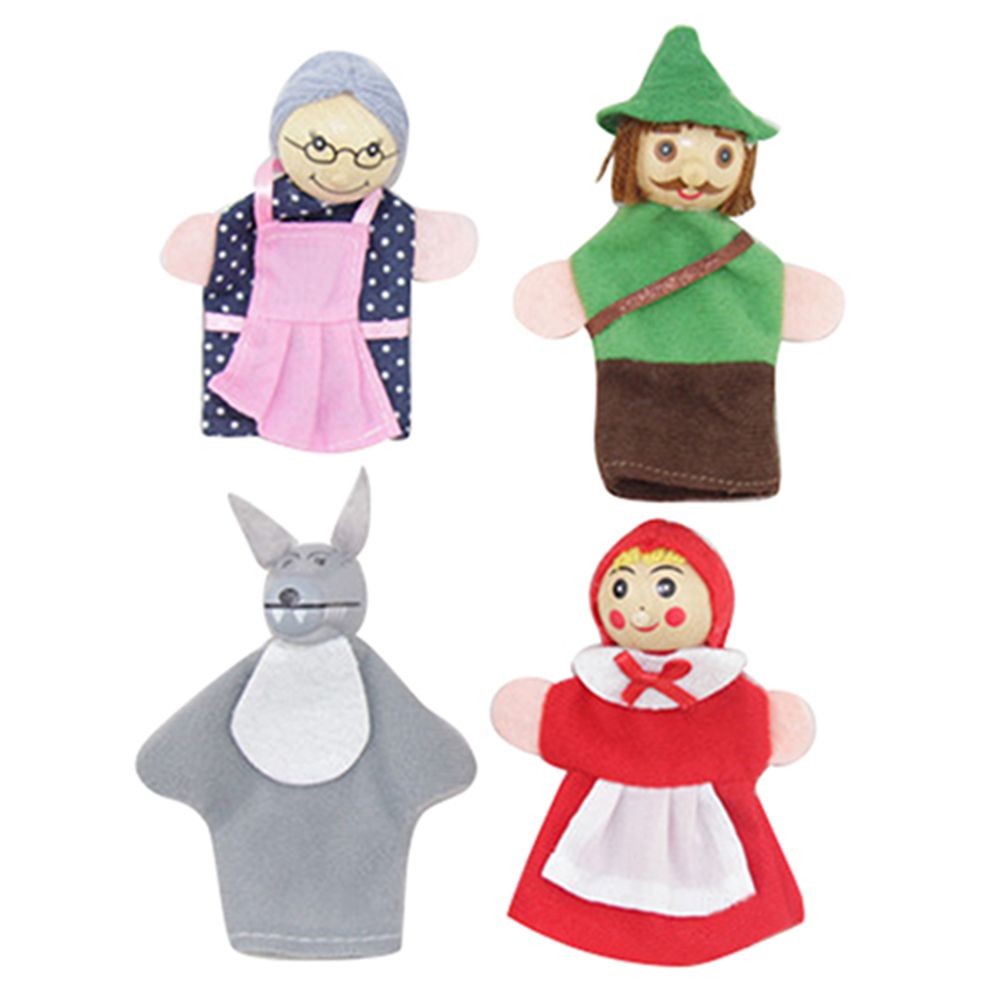 Little Red Riding Hood and Wolf Fairy Story Play Game Finger Puppets Toys Set