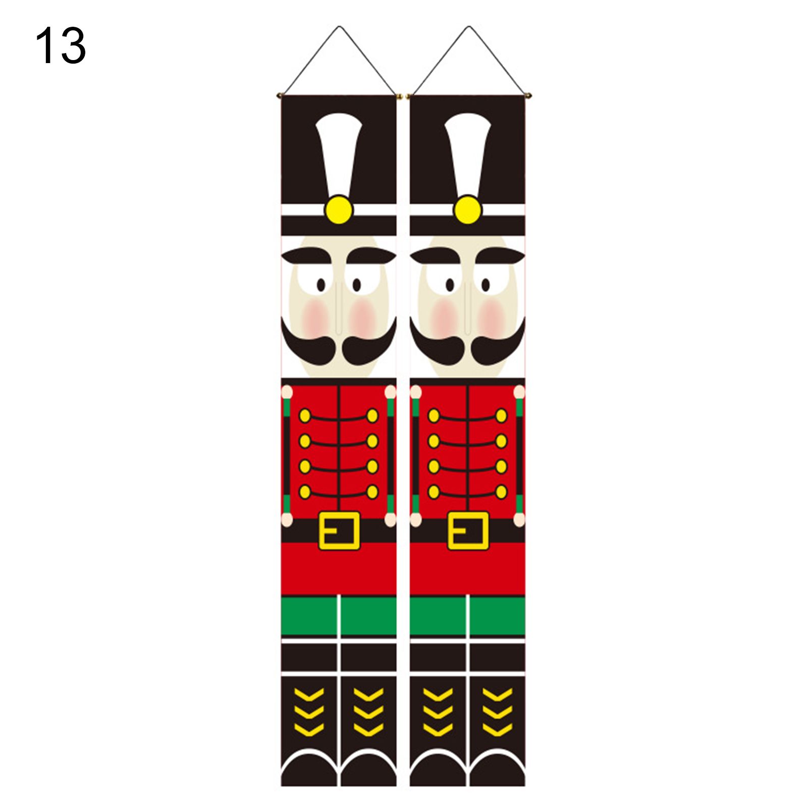 Couplet Decor Attractive Nutcracker Pattern Christmas Hanging Banner