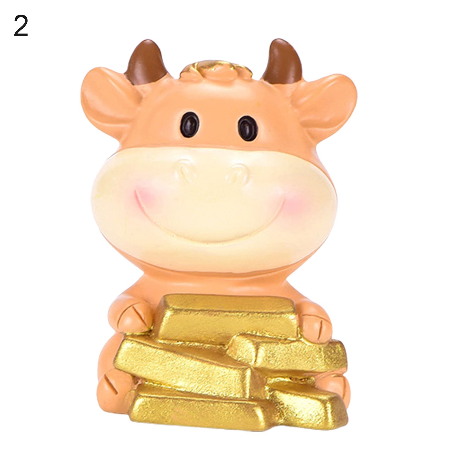 Fortune New Year Golden Bull Ornaments Micro Landscape DIY Desktop Decor Gift